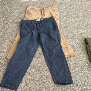 Anthropologie womans Navy and Tan Chinos